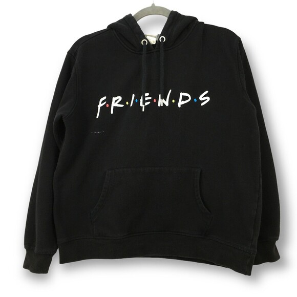 H&M Friends Black Pull Over Hoodie Women's Size M - Picture 1 of 5